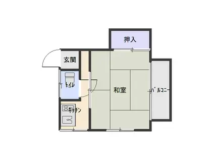 江上ビル(1K/2階)の間取り写真