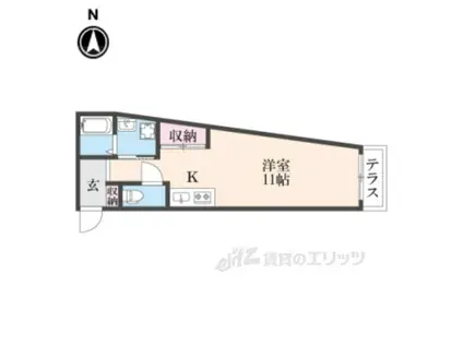 JOB-Ⅱ号館(ワンルーム/1階)の間取り写真