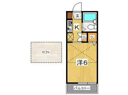 プチメゾン イセトヨ(1K/2階)の間取り写真