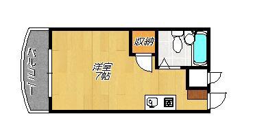 ベルハイム畷(1K/3階)の間取り写真