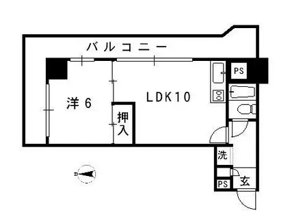 GSハイム筑紫(1LDK/7階)の間取り写真