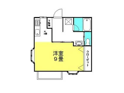 コーポグリーンキャピタル(ワンルーム/2階)の間取り写真