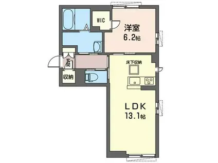 CREST(1LDK/1階)の間取り写真
