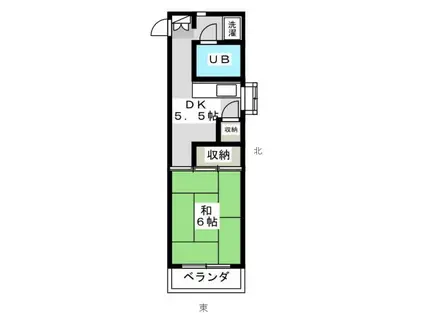 芳賀興産ビル(1DK/2階)の間取り写真