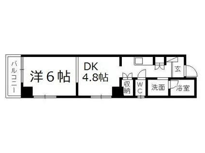 地研マンション尾張町(1DK/2階)の間取り写真