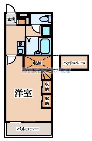レオパレスIB(1K/3階)の間取り写真