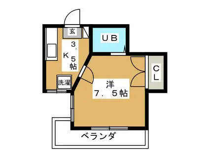 APタカムラ(1K/2階)の間取り写真