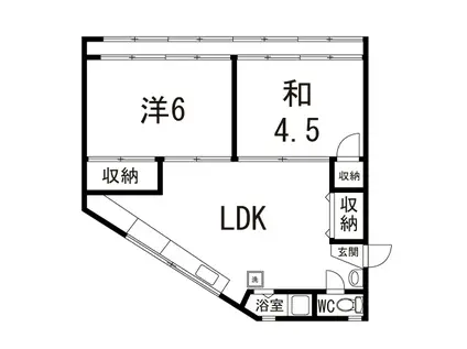興信ビル(2DK/3階)の間取り写真