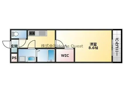 リバーサイド金岡七番館(1K/2階)の間取り写真