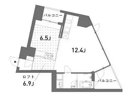 ＪＲ山手線 恵比寿駅 徒歩7分 8階建 築9年(1LDK/4階)の間取り写真