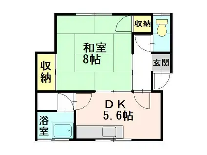 清明荘(1DK/2階)の間取り写真