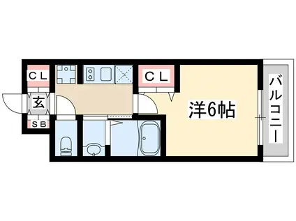 エステムコート新大阪15フロウ(1K/2階)の間取り写真