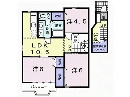 ソレイユ・ルヴァンI(3LDK/2階)の間取り写真