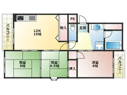 サンフォリア(3LDK/3階)の間取り写真