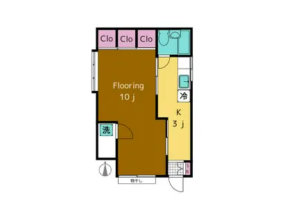 蔵谷ハイツ(1K/1階)の間取り写真