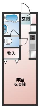COCORO吹田(ワンルーム/2階)の間取り写真