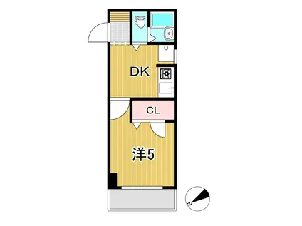 プレミアヒルズ日立(1DK/3階)の間取り写真