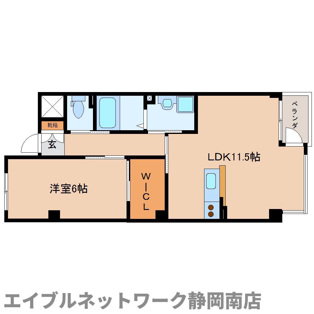 トレシャーナ(1LDK/2階)の間取り写真
