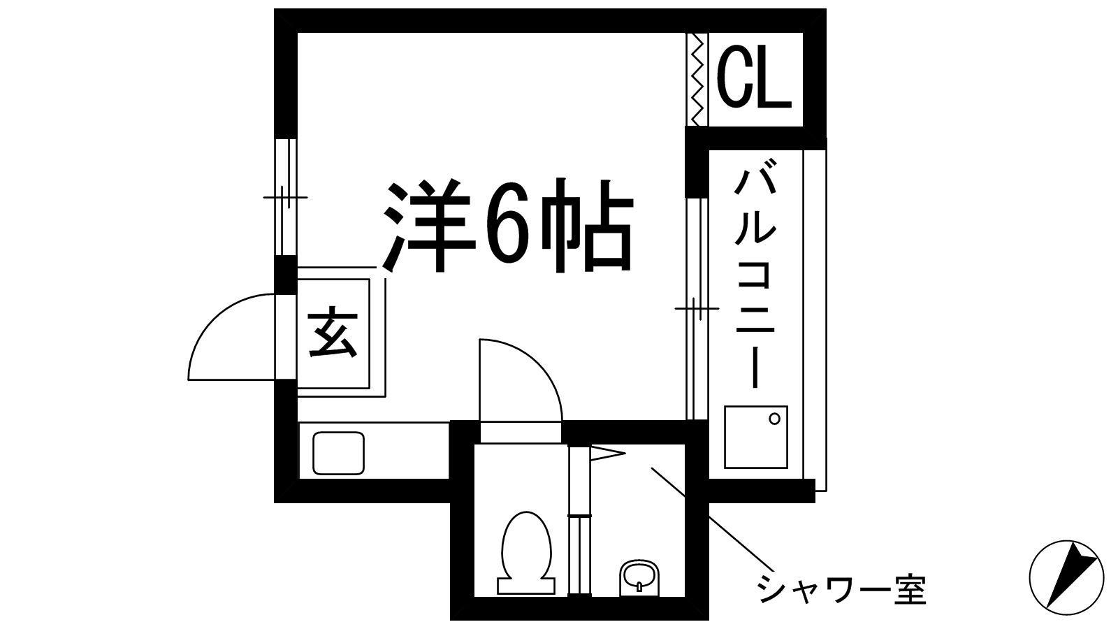ルネ桜井(ワンルーム/2階)の間取り写真