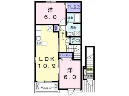 ブルーベリー(2LDK/2階)の間取り写真