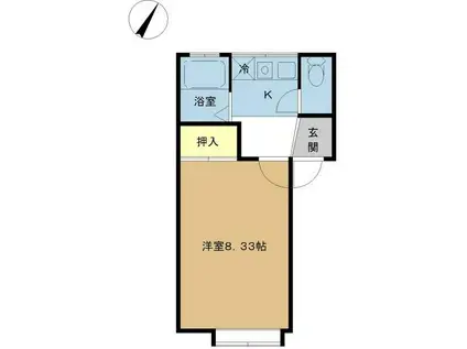 カルディア(1K/1階)の間取り写真