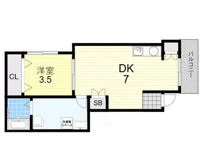 セントラルTAMADE88(1DK/3階)の間取り写真