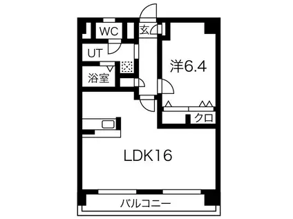 サンビーム八代(1LDK/3階)の間取り写真