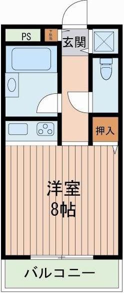 ニューシティーマンション(1K/4階)の間取り写真