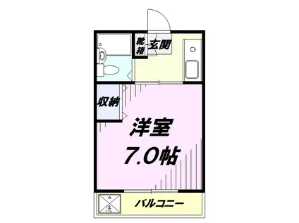 小野ハイツ(1K/2階)の間取り写真