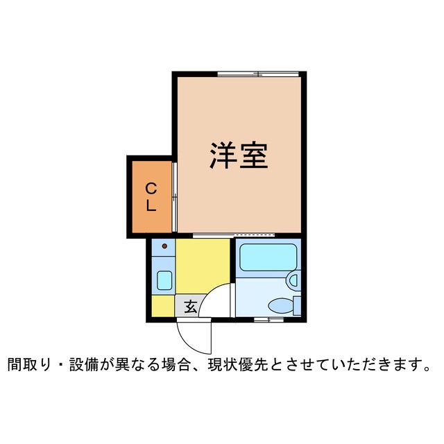 ワンルーム11(1K/2階)の間取り写真