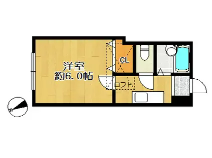 グレート青山(1K/1階)の間取り写真