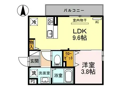 フェリス横浜(1LDK/3階)の間取り写真
