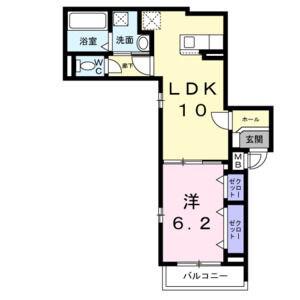 シャインⅡ(1LDK/3階)の間取り写真
