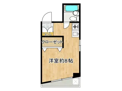 ビューハイツ小柴(ワンルーム/3階)の間取り写真