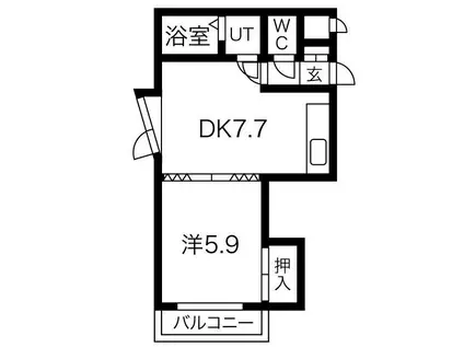 プラザ・スズ札幌II(1DK/2階)の間取り写真