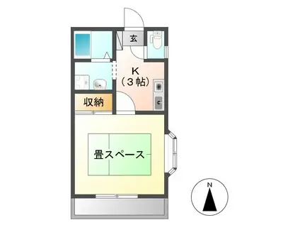 デュエル倉敷 II(1K/1階)の間取り写真