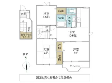 ヒルズV(3LDK/2階)の間取り写真