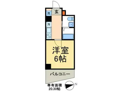 TRUTH CHARME(1K/3階)の間取り写真