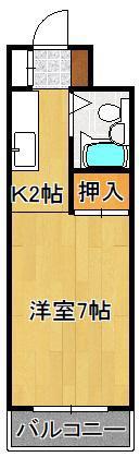 PLイースト枝光(ワンルーム/5階)の間取り写真