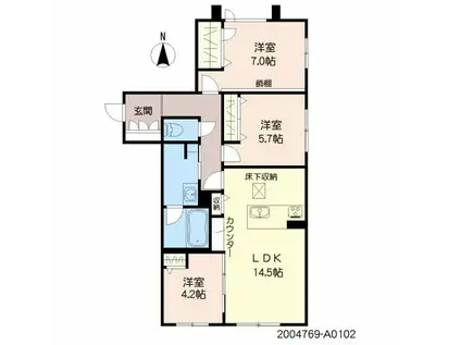 シャーメゾンARISTIO(3LDK/1階)の間取り写真