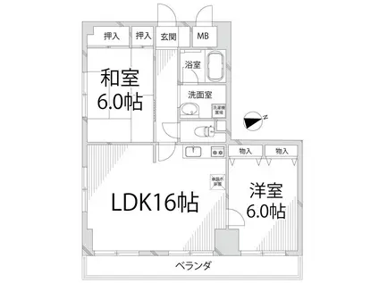 青山NKマンション(2LDK/4階)の間取り写真