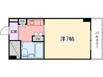 飾磨中村コーポ(1K/4階)の間取り写真