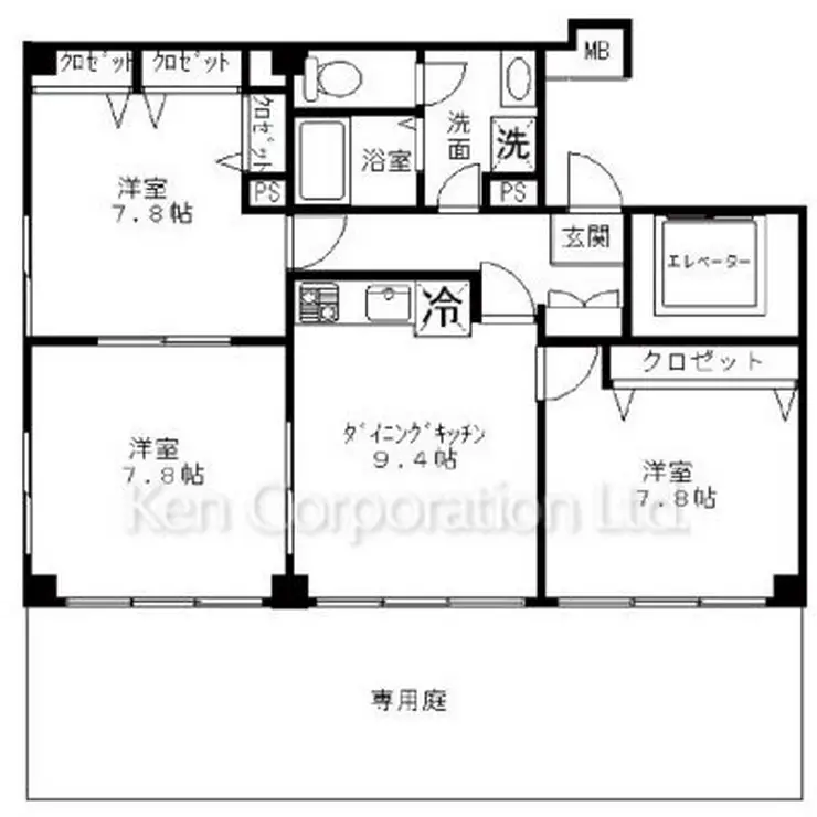 エムメイト綱町 1階階 間取り