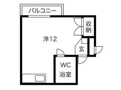 エースハイム琴似(ワンルーム/4階)の間取り写真