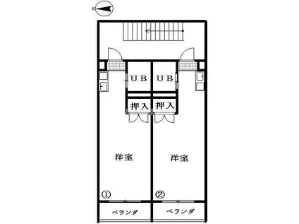 メゾンイトセII(ワンルーム/1階)の間取り写真