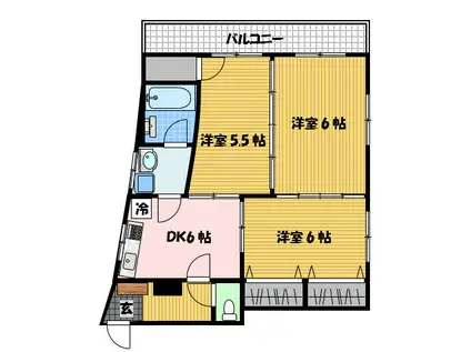 アンダーロック宝町(3DK/5階)の間取り写真