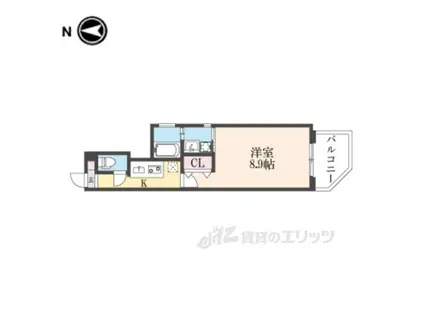 プライベートレジデンス出町柳(1K/2階)の間取り写真