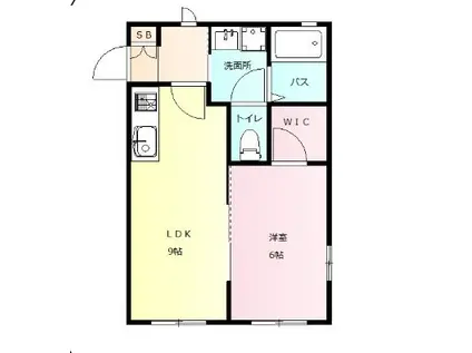 エスポワールM(1LDK/2階)の間取り写真