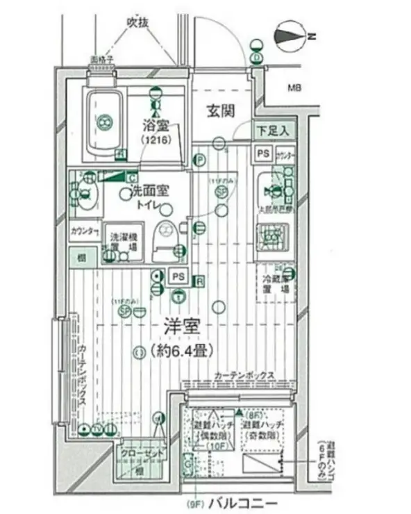 プレール・ドゥーク新宿御苑 6階階 間取り