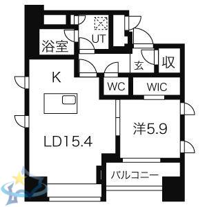 プライムメゾン大通公園(1LDK/3階)の間取り写真